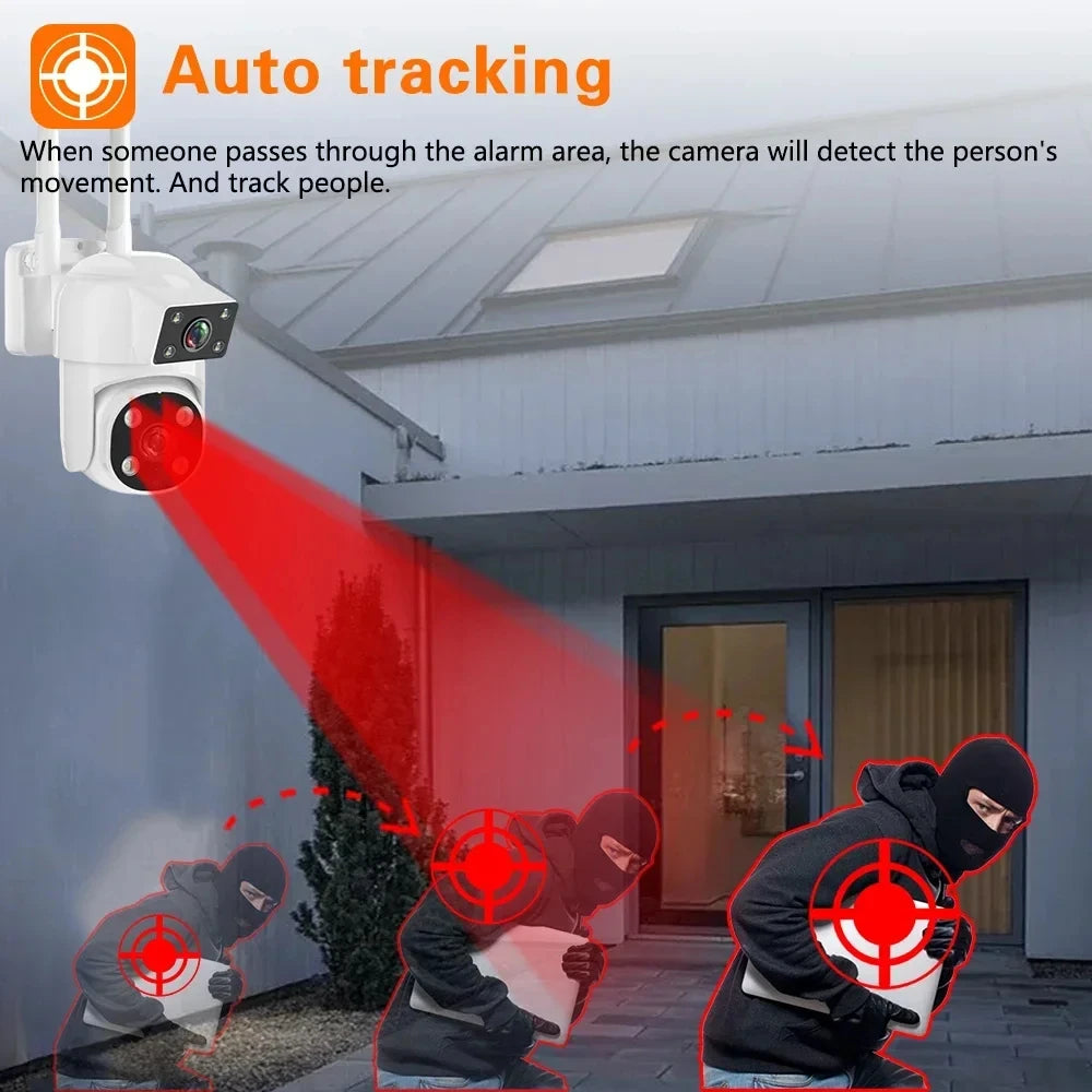 📸 Safety - O-KAM 4K 8MP Dual Lens WiFi PTZ Camera | 🔄 Auto Tracking | 🌈 Color Night Vision | 🎤 Two-Way Audio | 🛡️ Outdoor Security Surveillance