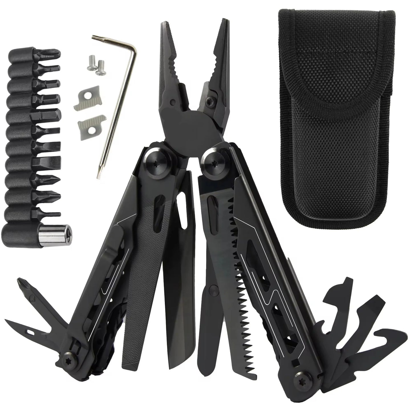 Survival Kit - 30-in-1 Camping Multitool – Folding Pliers with Wire Stripper, Knife & Mini Portable Hand Tools for Outdoor & Survival Use