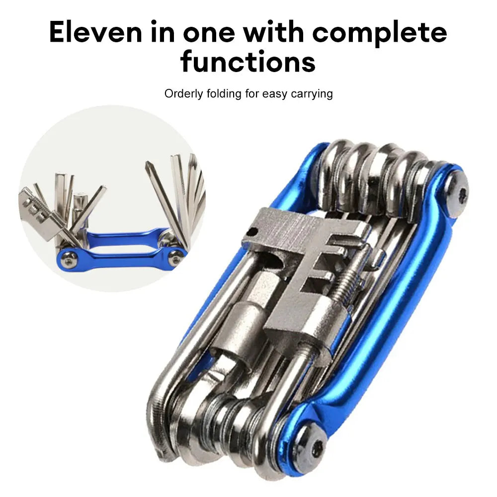 🔧 11-in-1 Bicycle Repair Tool Kit — Mountain Bike Wrench, Screwdriver, Chain Breaker, Hex Key & Spoke Multifunction Cycling Tool Set 🚴‍♂️