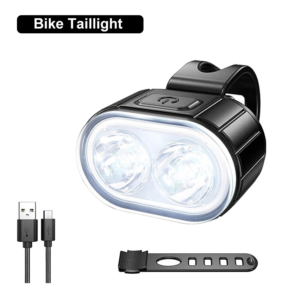 🚴‍♂️ Cycling Bike Front & Rear Light Set – USB Rechargeable Waterproof MTB Headlight & Taillight LED Lantern Accessories