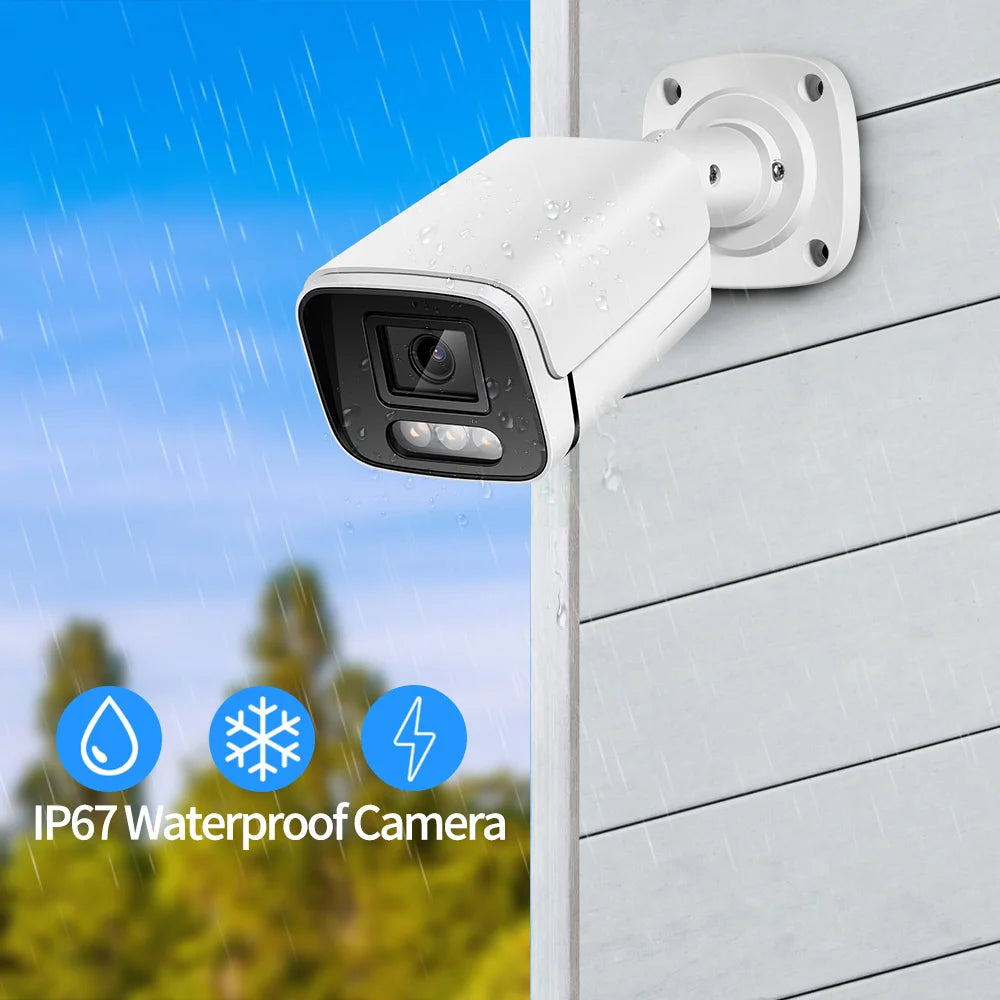 📸 Security -  New 4K 8MP POE IP Bullet Camera – Outdoor Audio CCTV | H.265 | Onvif | 4MP Color Night Vision | Metal Housing | Home Security