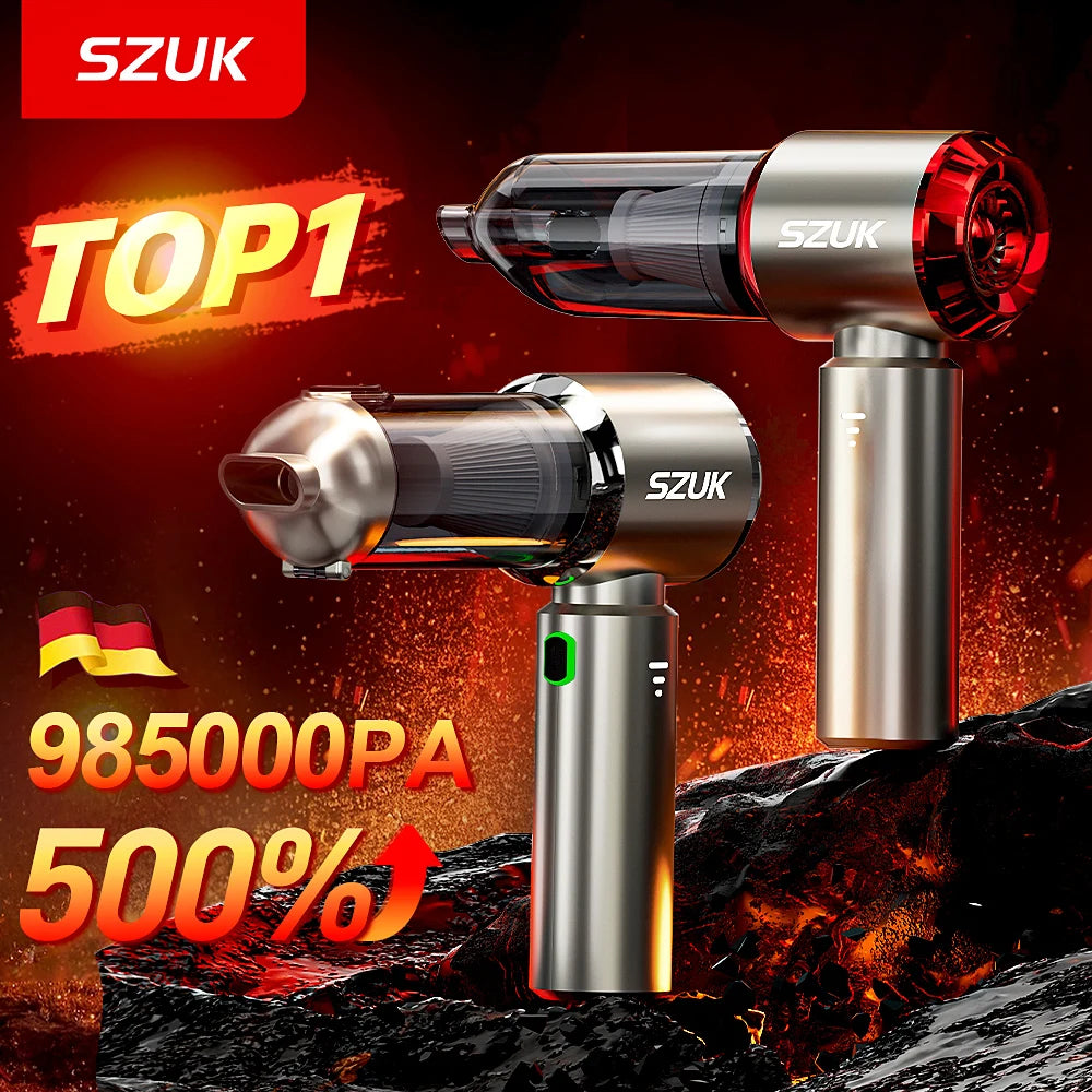SZUK C012MAX Portable Vacuum Cleaner – Cordless, Strong Suction, Handheld Blower for Car and Household Use