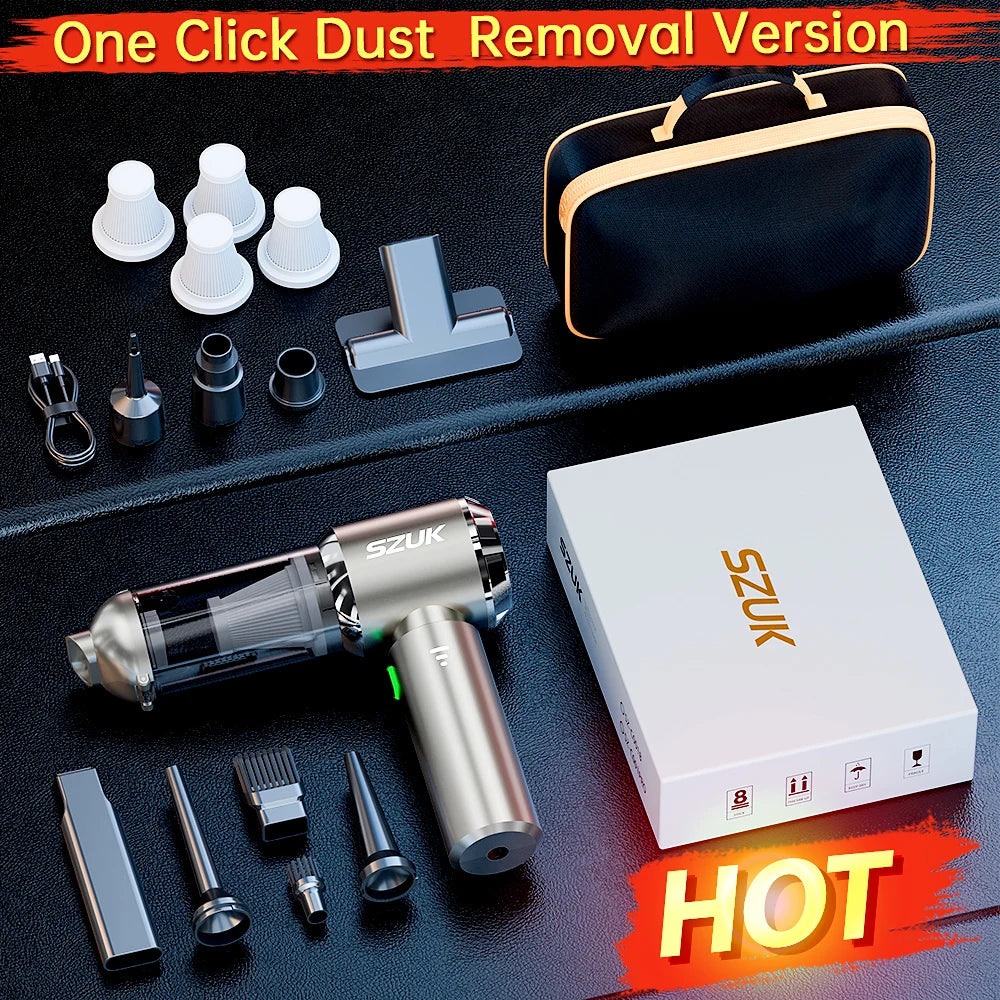 SZUK C012MAX Portable Vacuum Cleaner – Cordless, Strong Suction, Handheld Blower for Car and Household Use