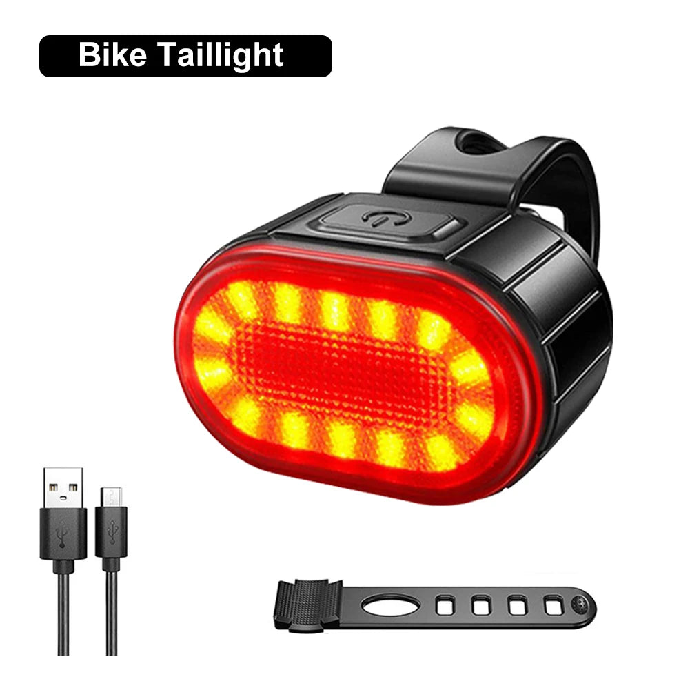 🚴‍♂️ Cycling Bike Front & Rear Light Set – USB Rechargeable Waterproof MTB Headlight & Taillight LED Lantern Accessories
