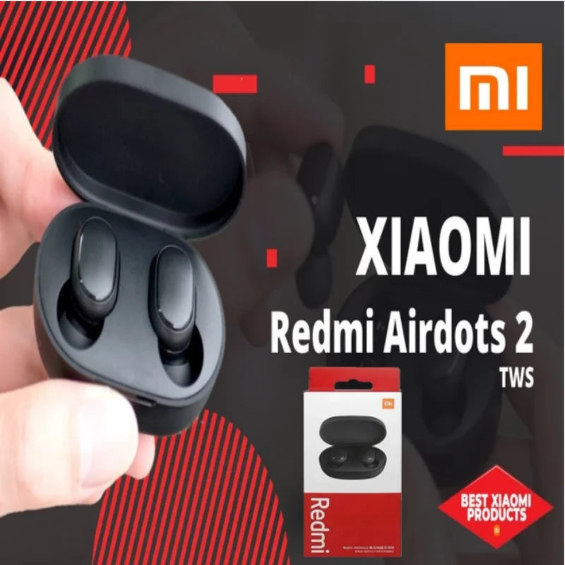 🎧 Xiaomi Redmi Airdots 2 Bluetooth Earphones – Mini Wireless In-Ear Earbuds with Mic for Music, Gaming, Sports & Outdoor Use