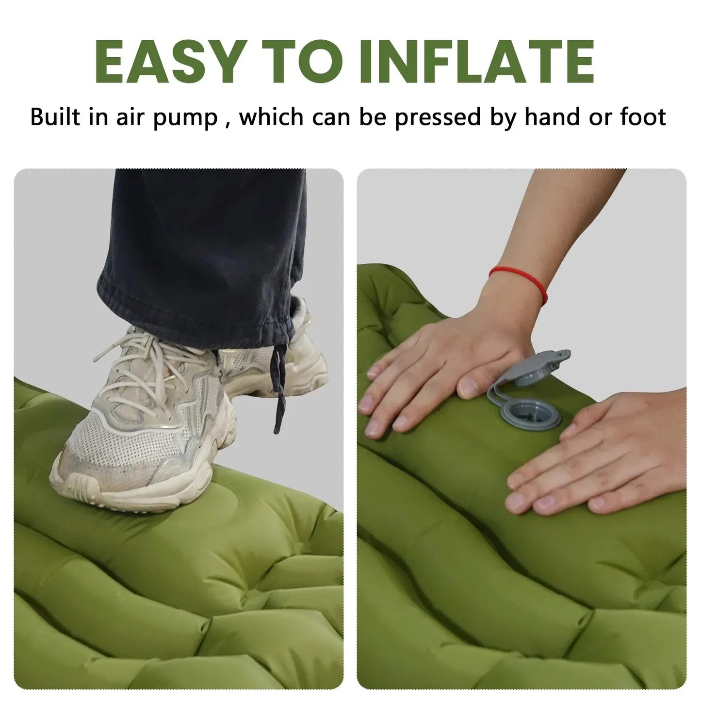 Survival Kit -WESTTUNE Outdoor Inflatable Sleeping Pad with Integrated Pillow and Pump – Lightweight and Thick Camping Mat
