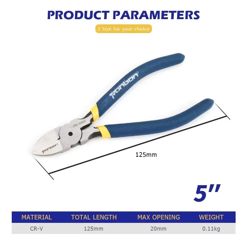 Diagonal Cutting Pliers – 5/6 Inch Wire Stripping Tool 🔧 Side Cutter | Cable Burrs Nipper | Electrician’s Essential Perfect for DIY Repair & Hand Tools