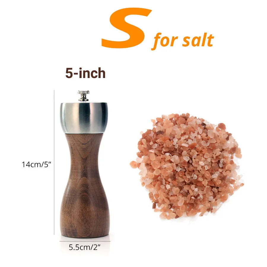 🧂 Leeseph Premium Beech Wood Pepper Mill – Salt & Pepper Grinder with Precision Carbon Steel Rotor for Peppercorn, Sea Salt & Spices
