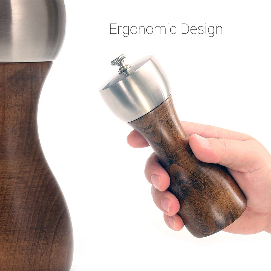 🧂 Leeseph Premium Beech Wood Pepper Mill – Salt & Pepper Grinder with Precision Carbon Steel Rotor for Peppercorn, Sea Salt & Spices