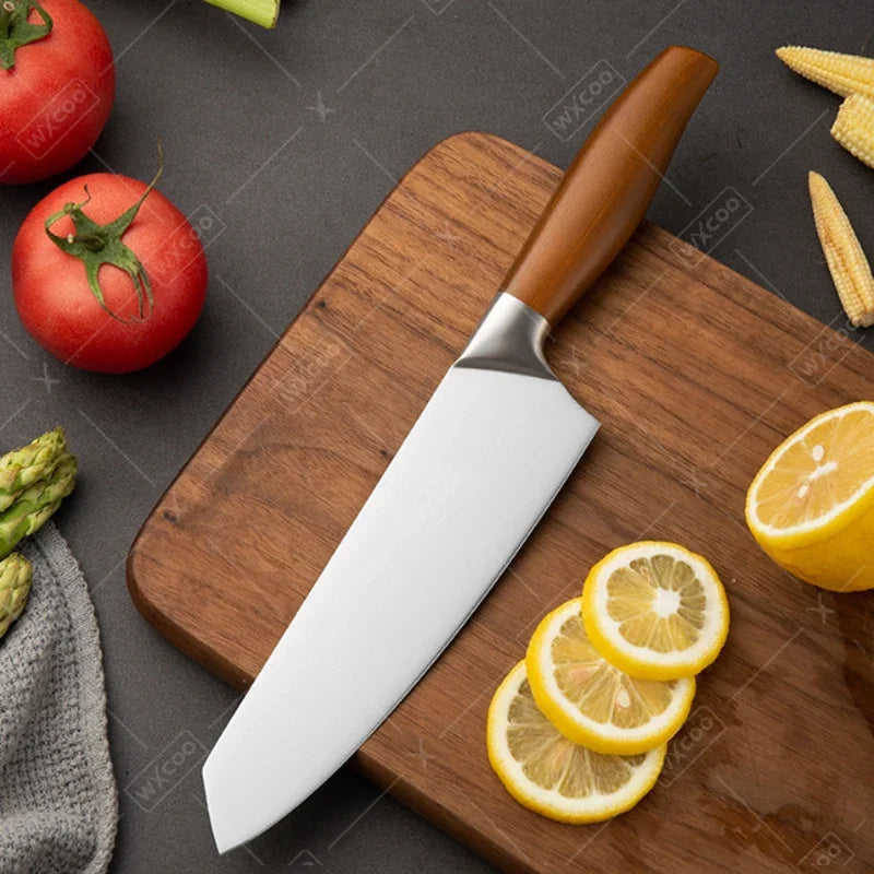 🔪 Professional Japanese Santoku Chef Knife – Stainless Steel Meat Cleaver & Fish Fillet Slicing Knife | Multipurpose Kitchen Cooking Tool