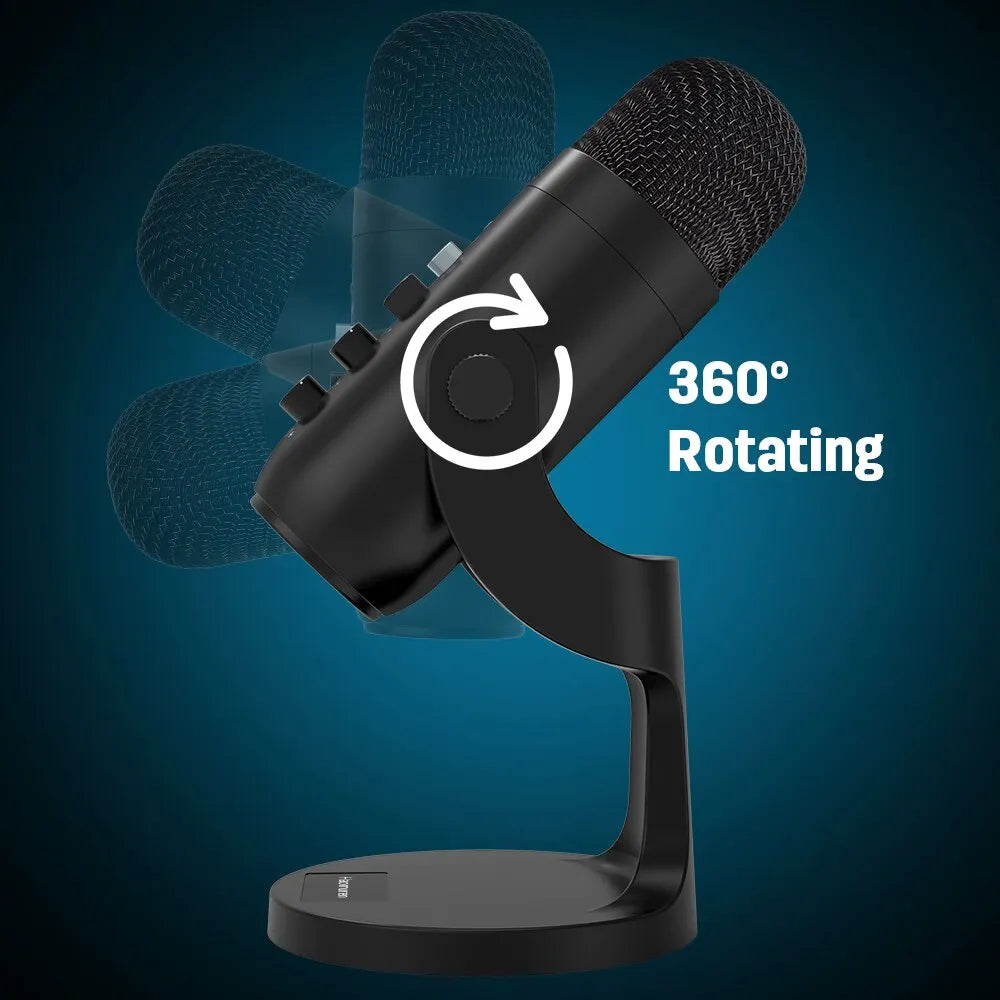 🎙️ Professional Condenser Microphone for Recording, Streaming & Podcasting – With Phone Adapter & Headphone Output