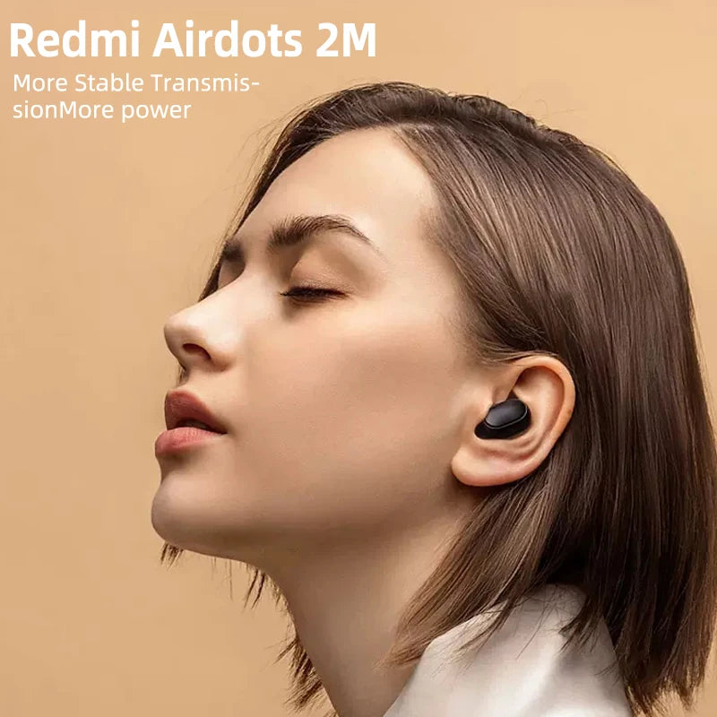 🎧 Xiaomi Redmi Airdots 2 Bluetooth Earphones – Mini Wireless In-Ear Earbuds with Mic for Music, Gaming, Sports & Outdoor Use