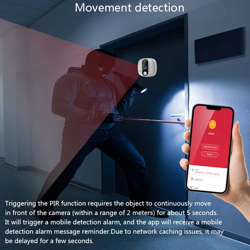 🔔 Security - Tuya Smart WiFi Video Doorbell – 1080P Peephole Camera with 4.3" Display