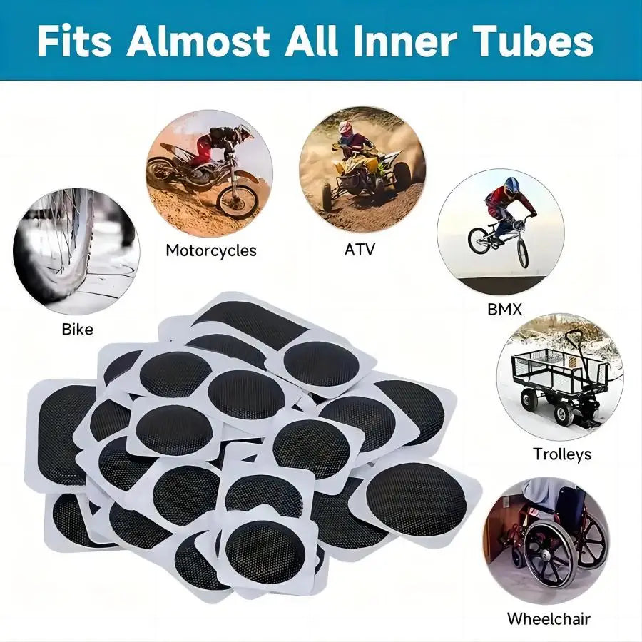 🚴‍♂️🔧 Bike Tire Repair Kit – Patches, Tire Film, Grinding Tool & Crowbar