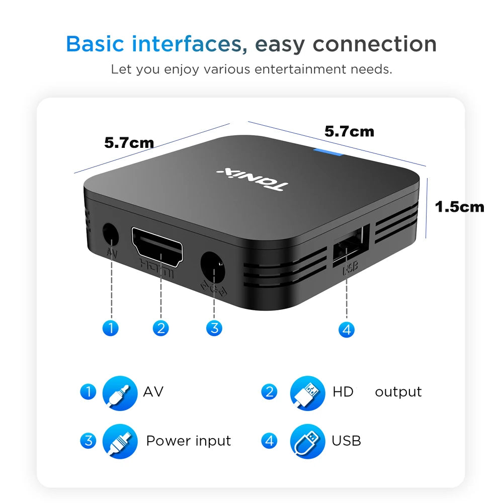 📺 Tanix TX1 Android 10 TV Box – 4K HDR Media Player with 2.4G WiFi, 3D Support, Allwinner H313 Quad-Core, 8GB/16GB Storage – Global Version
