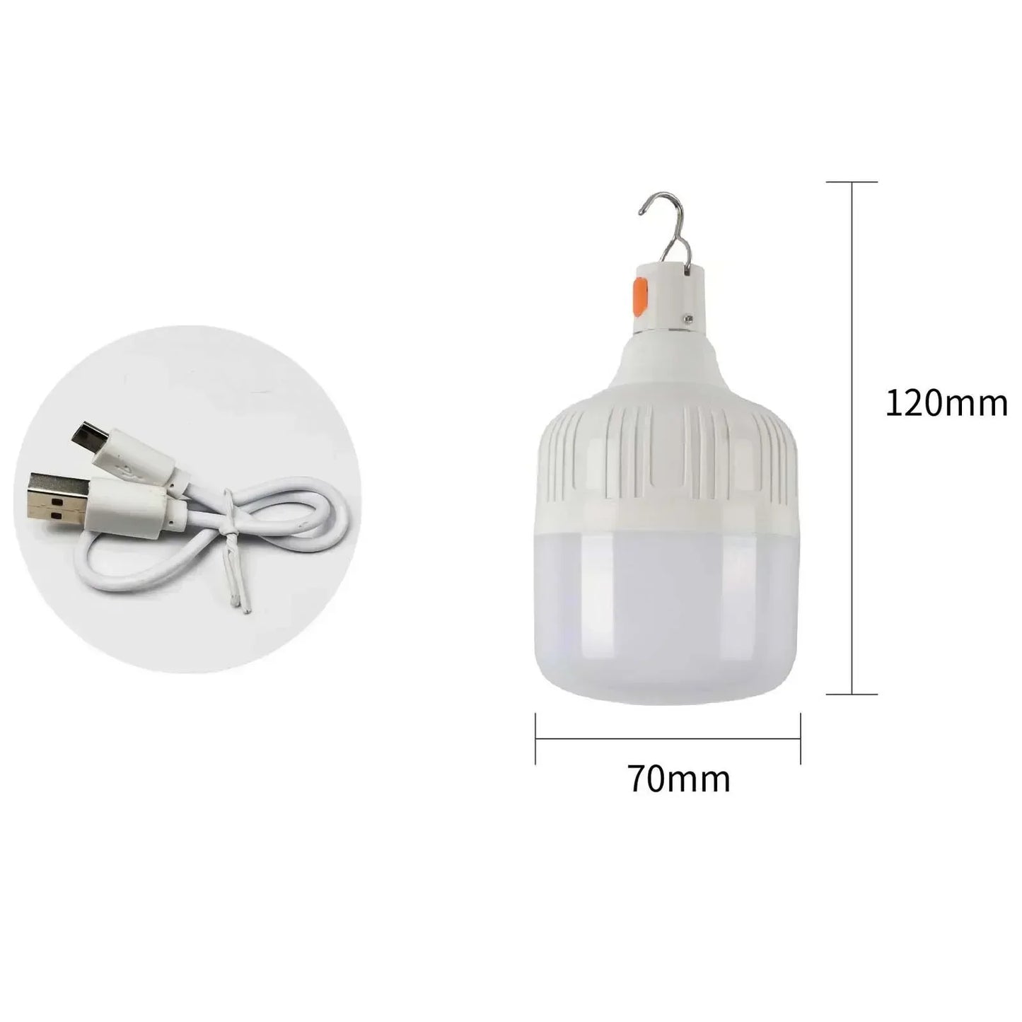Survival Kit - 60W USB Rechargeable LED Camping Lantern – Emergency Light Bulb for Outdoor, Hiking, EDC, Sports & Entertainment