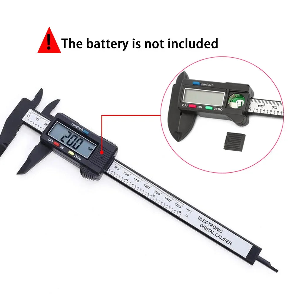 150mm / 100mm Electronic Digital Caliper Carbon Fiber Dial Vernier Caliper Gauge Micrometer Measuring Tool Digital Ruler