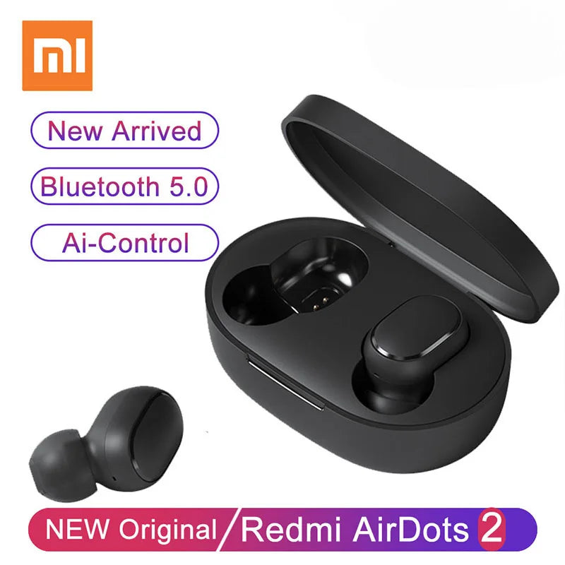 🎧 Xiaomi Redmi Airdots 2 Bluetooth Earphones – Mini Wireless In-Ear Earbuds with Mic for Music, Gaming, Sports & Outdoor Use