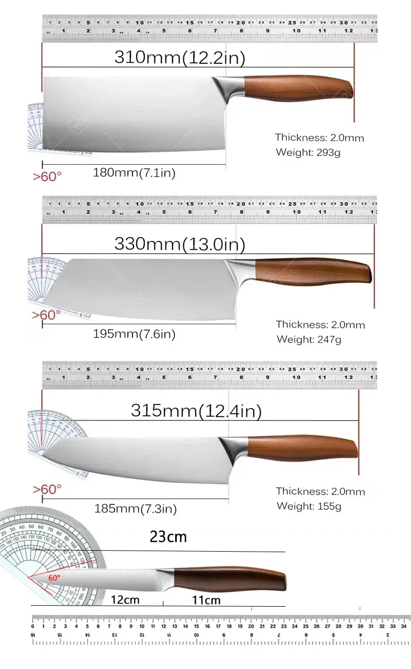 🔪 Professional Japanese Santoku Chef Knife – Stainless Steel Meat Cleaver & Fish Fillet Slicing Knife | Multipurpose Kitchen Cooking Tool
