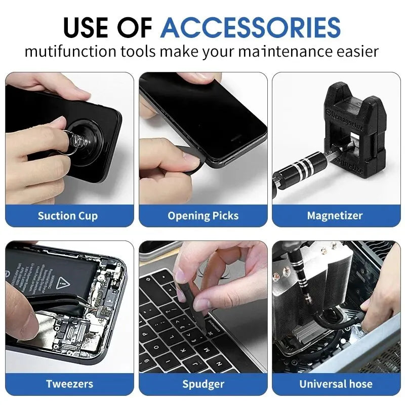 🧰 Galacok 115 / 117-in-1 Precision Screwdriver Set – Magnetic Chrome Vanadium Repair Tool Kit for iPhone, Xiaomi, MacBook, PC & Electronics
