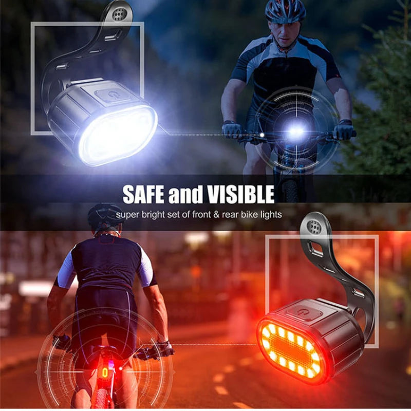 🚴‍♂️ Cycling Bike Front & Rear Light Set – USB Rechargeable Waterproof MTB Headlight & Taillight LED Lantern Accessories