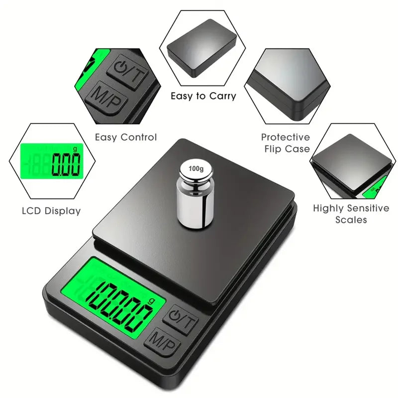 ⚖️ Precision Pocket Scale – 1000g x 0.1g Digital Mini Scale for Jewelry, Food, Grains & More