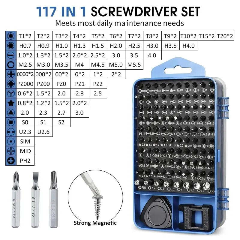 🧰 Galacok 115 / 117-in-1 Precision Screwdriver Set – Magnetic Chrome Vanadium Repair Tool Kit for iPhone, Xiaomi, MacBook, PC & Electronics