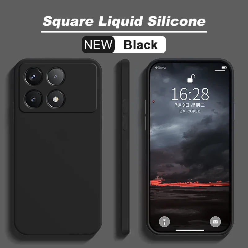 📱 Luxury Liquid Silicone Soft Case for Poco X6 / X6 Pro 5G – Shockproof Back Cover for Xiaomi Poco X6 Series
